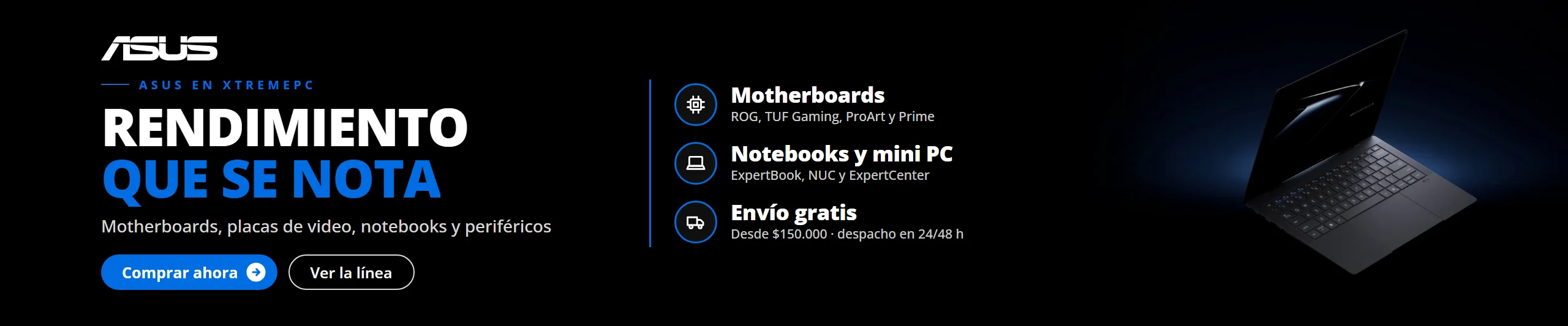 ASUS en Jazz Pc: motherboards ROG, TUF, ProArt y Prime, placas de video, notebooks ExpertBook y periféricos