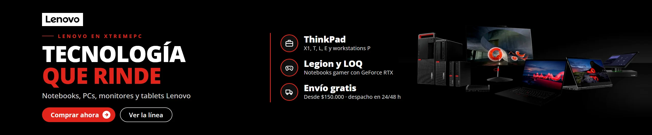 Lenovo en Jazz Pc: notebooks ThinkPad, IdeaPad y Legion, PCs ThinkCentre, monitores ThinkVision y tablets
