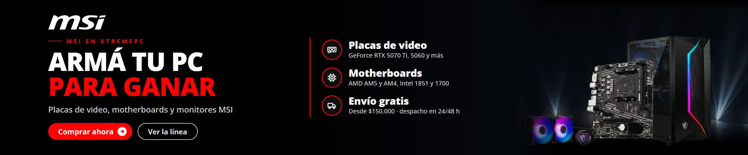 MSI en Jazz Pc: placas de video GeForce RTX, motherboards, monitores gamer, refrigeración y fuentes