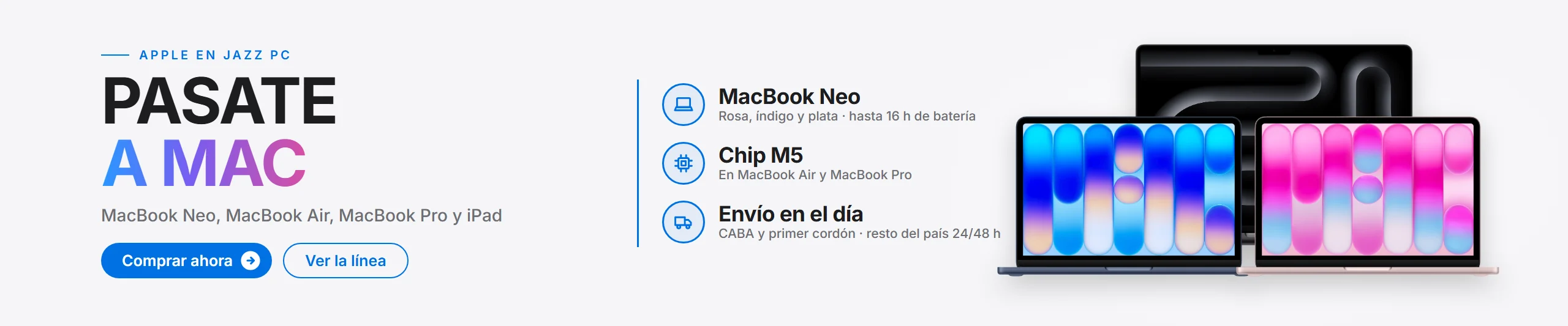 Apple en Jazz Pc: MacBook Neo, MacBook Air, MacBook Pro y iPad