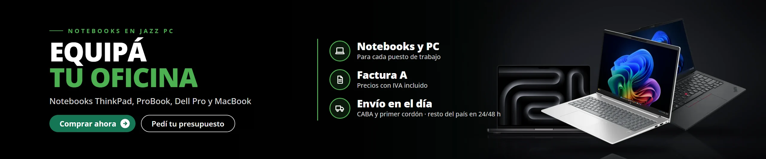 Notebooks para empresas y oficinas: ThinkPad, ProBook, Dell Pro y MacBook