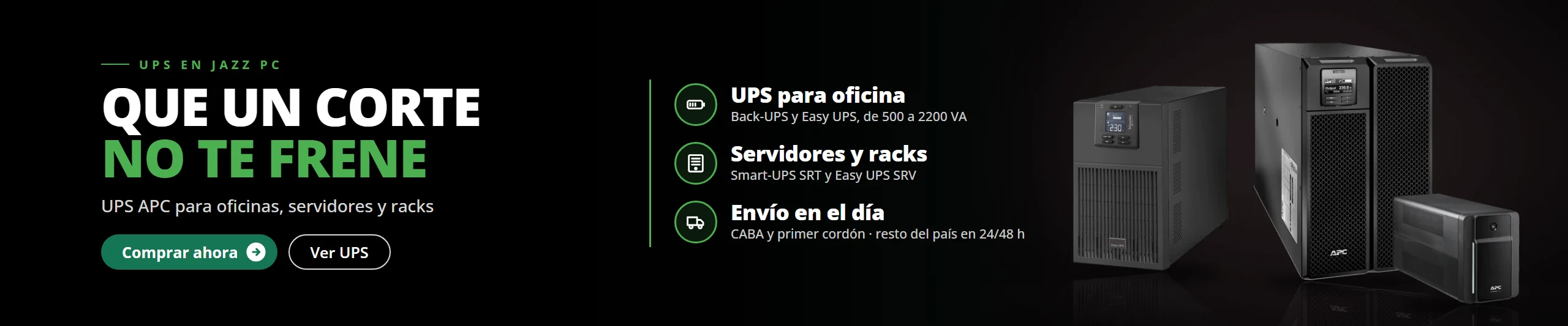 UPS APC para oficinas, servidores y racks
