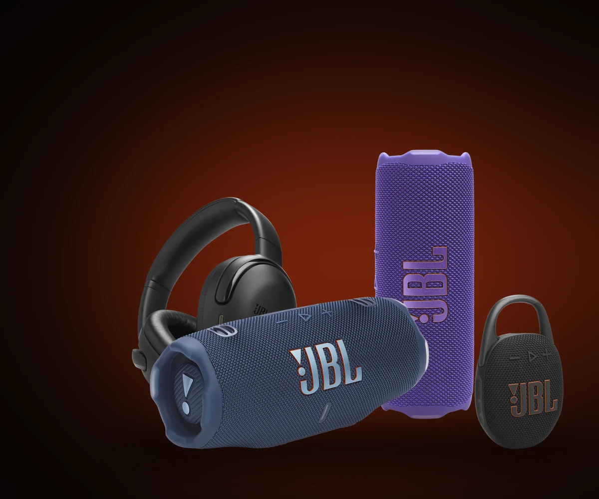 Auriculares JBL Tour One M3 y parlantes JBL Flip 7, Charge 6 y Clip 5