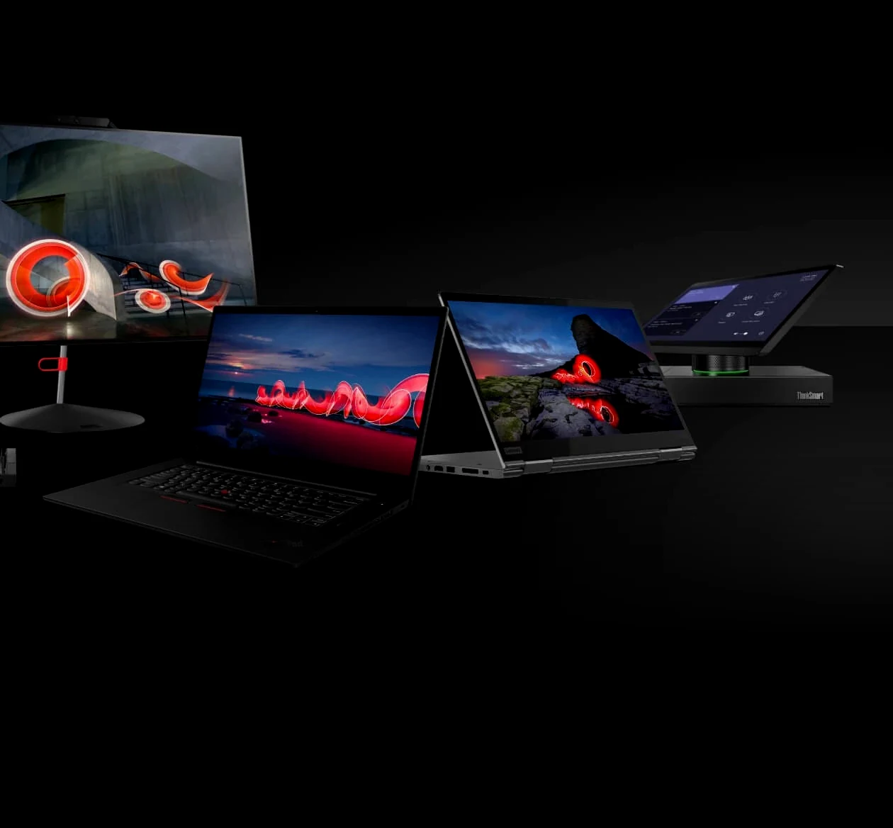 Notebooks Lenovo ThinkPad X1 sobre fondo negro