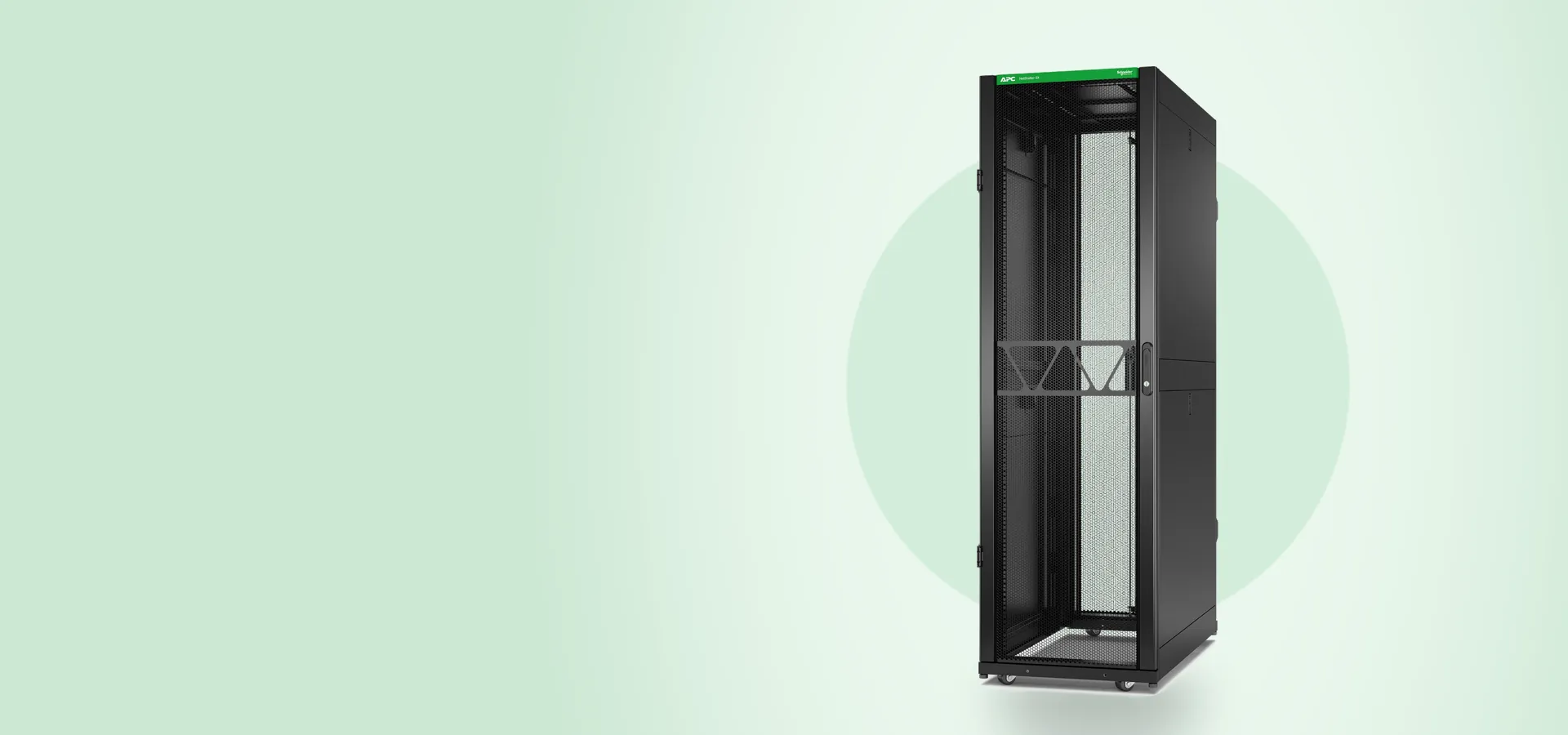 Rack APC NetShelter SX Gen 2 de 42U en negro, con puertas perforadas