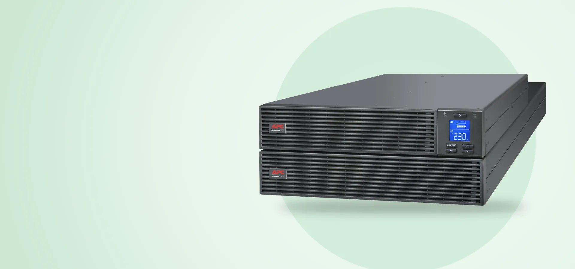 UPS APC Easy UPS SRV de 10 kVA para rack de 4U, con su paquete de baterías externo
