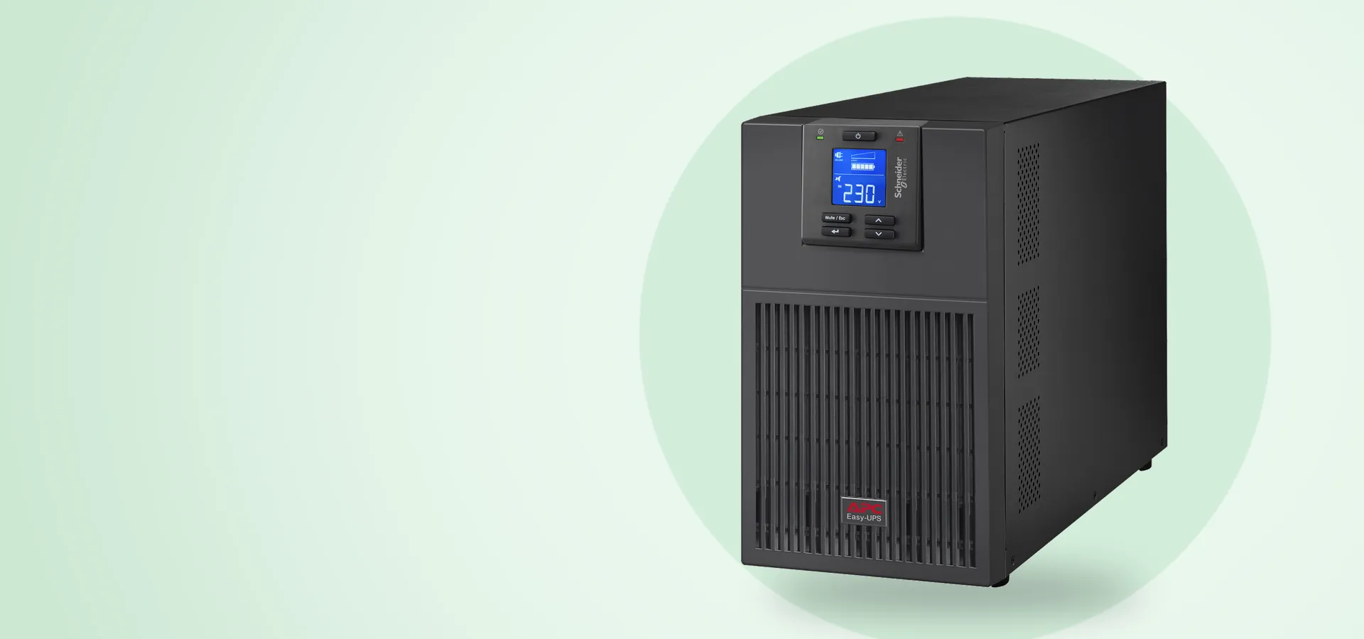 UPS APC Easy UPS SRV de 3000 VA en torre, vista en perspectiva