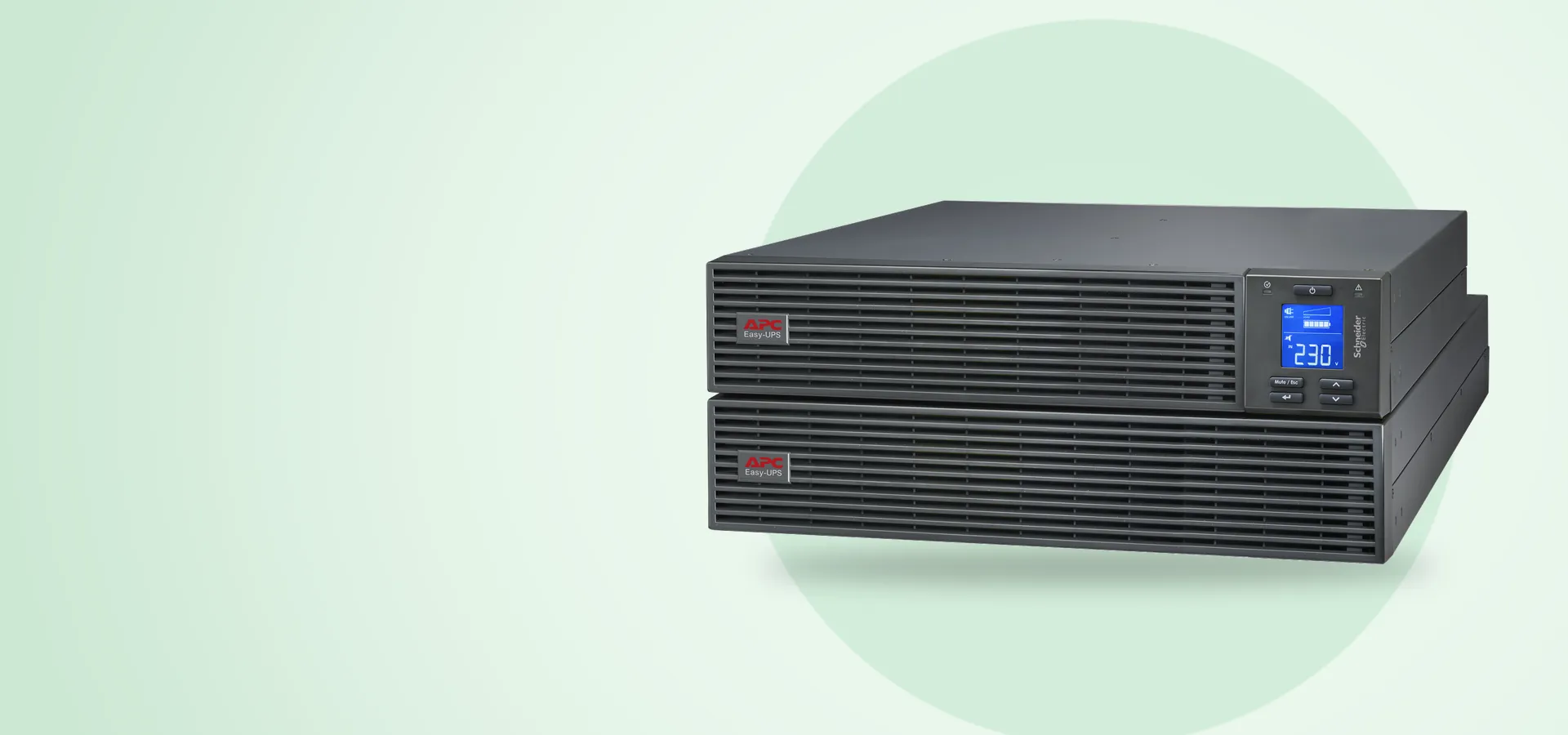 UPS APC Easy UPS SRV de 3000 VA para rack de 4U, con su paquete de baterías externo
