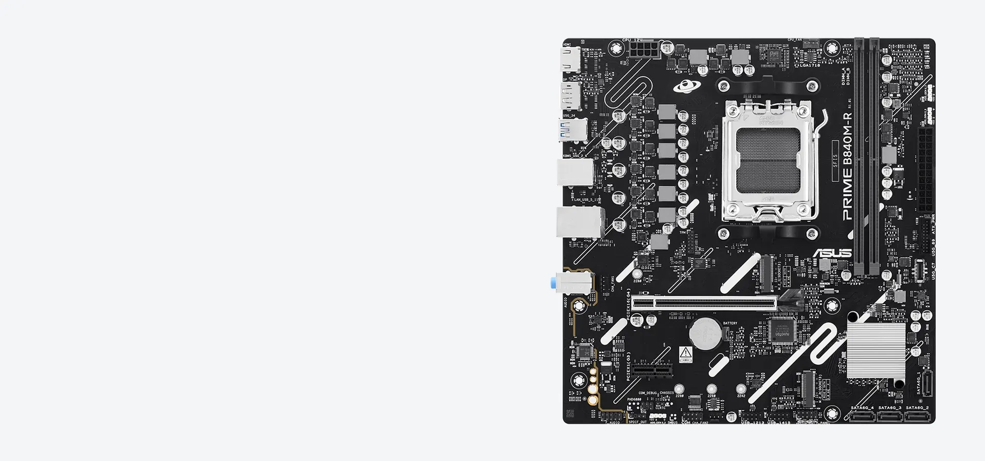 Motherboard ASUS PRIME B840M-R vista frontal