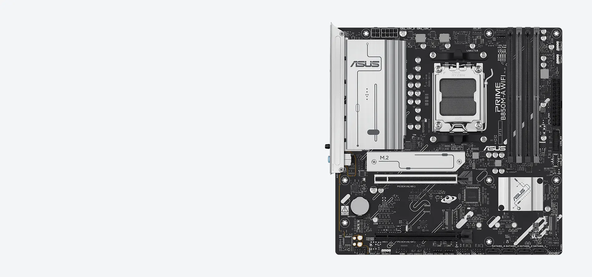 Motherboard ASUS PRIME B850M-A WIFI vista frontal
