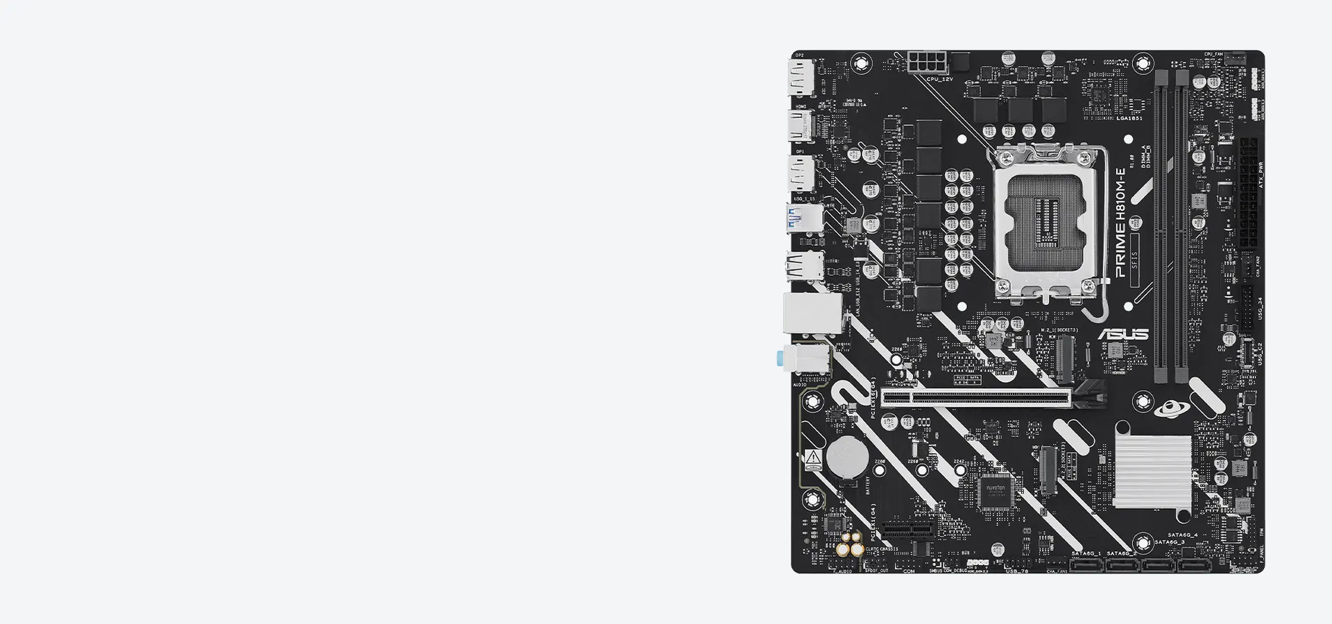 Motherboard ASUS PRIME H810M-E vista frontal