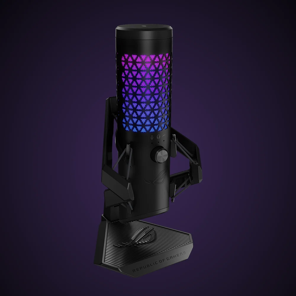 Micrófono ROG Carnyx negro con soporte antichoque