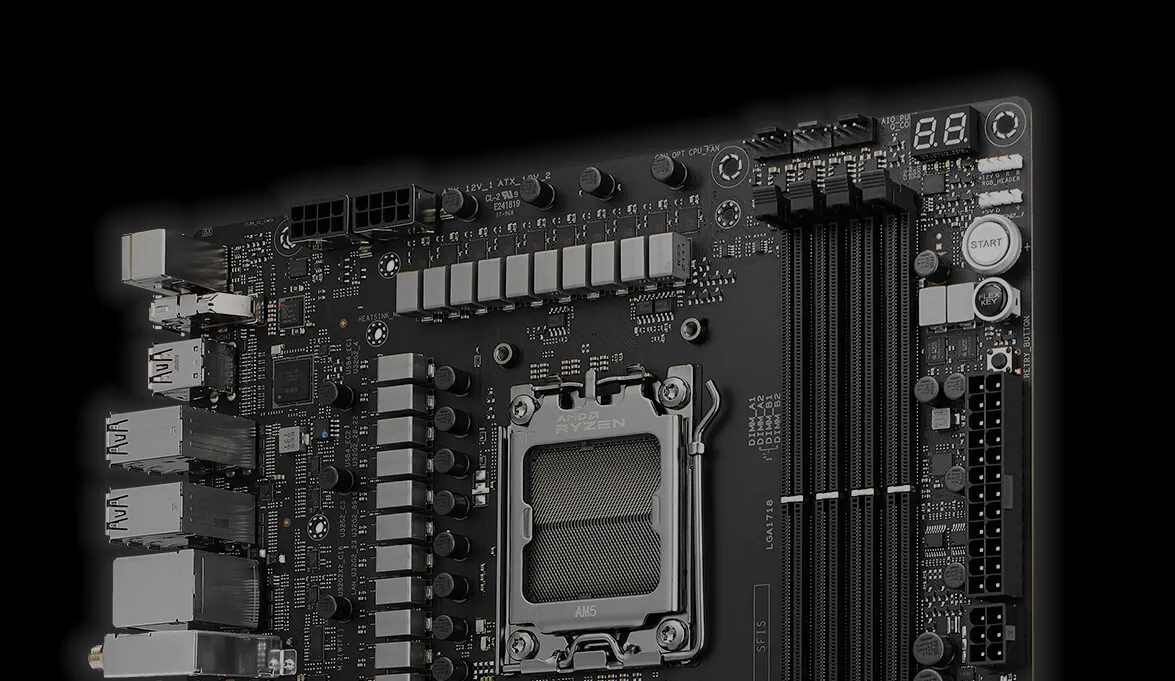 Etapas de potencia y conectores ProCool II de la ROG Crosshair X670E Hero