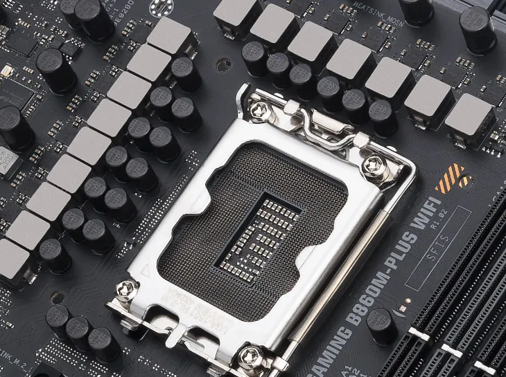 Socket LGA1851 y etapas de potencia de la TUF Gaming B860M-Plus WiFi