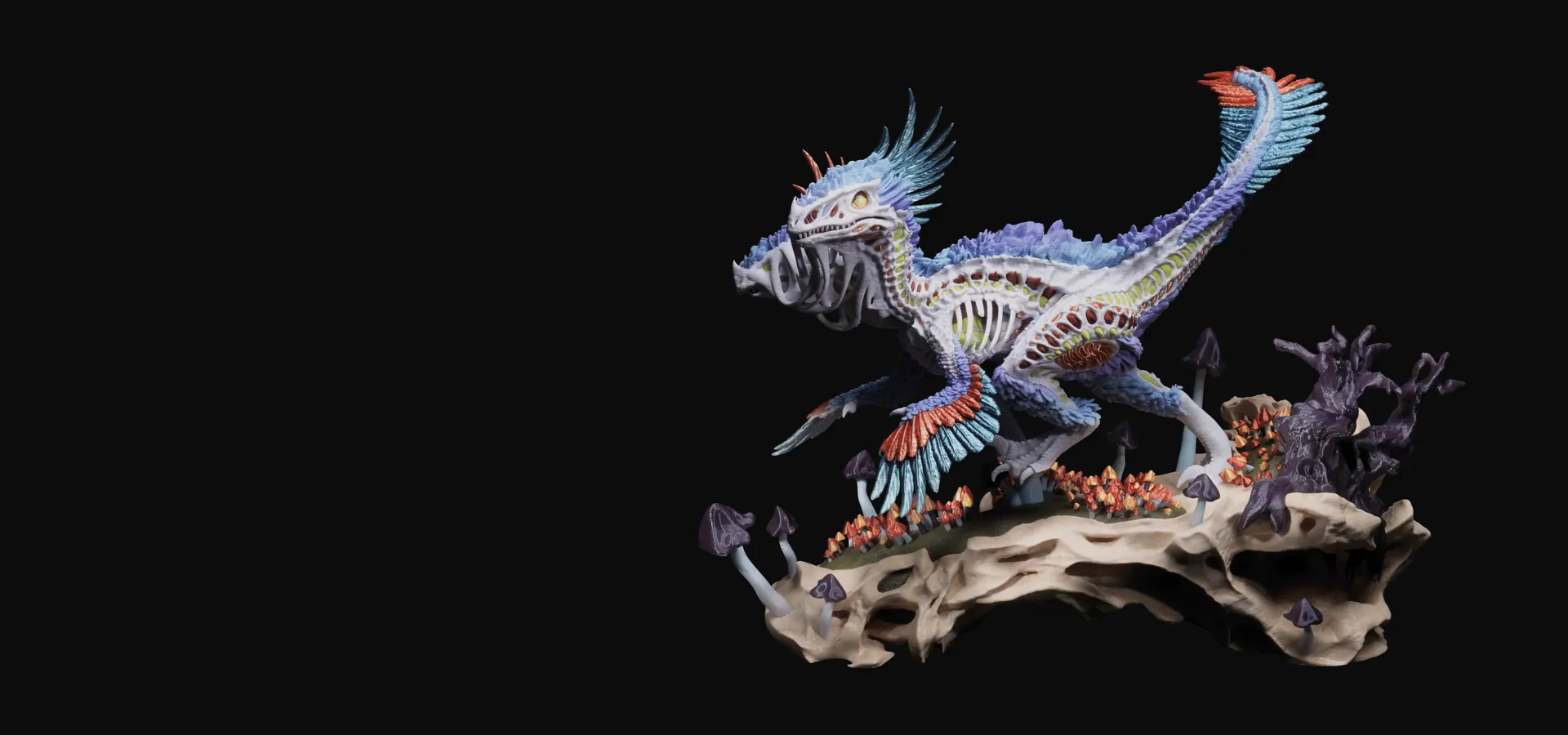 Figura de dinosaurio impresa a seis colores