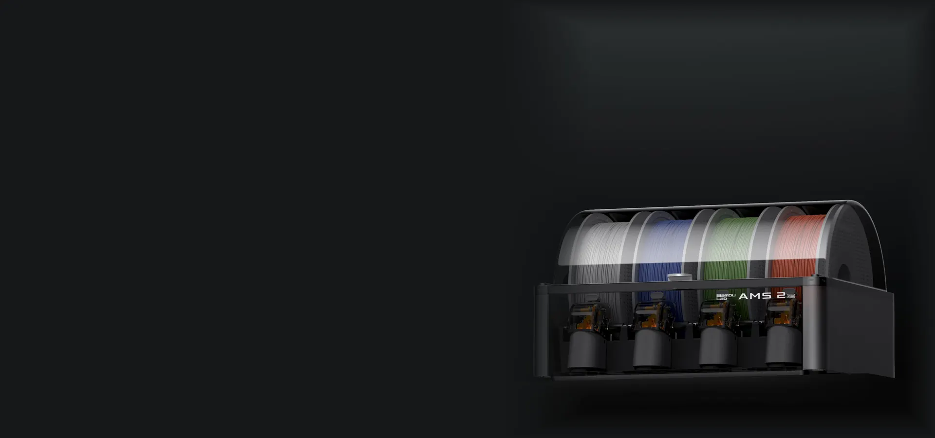 AMS 2 Pro con cuatro carretes de filamento