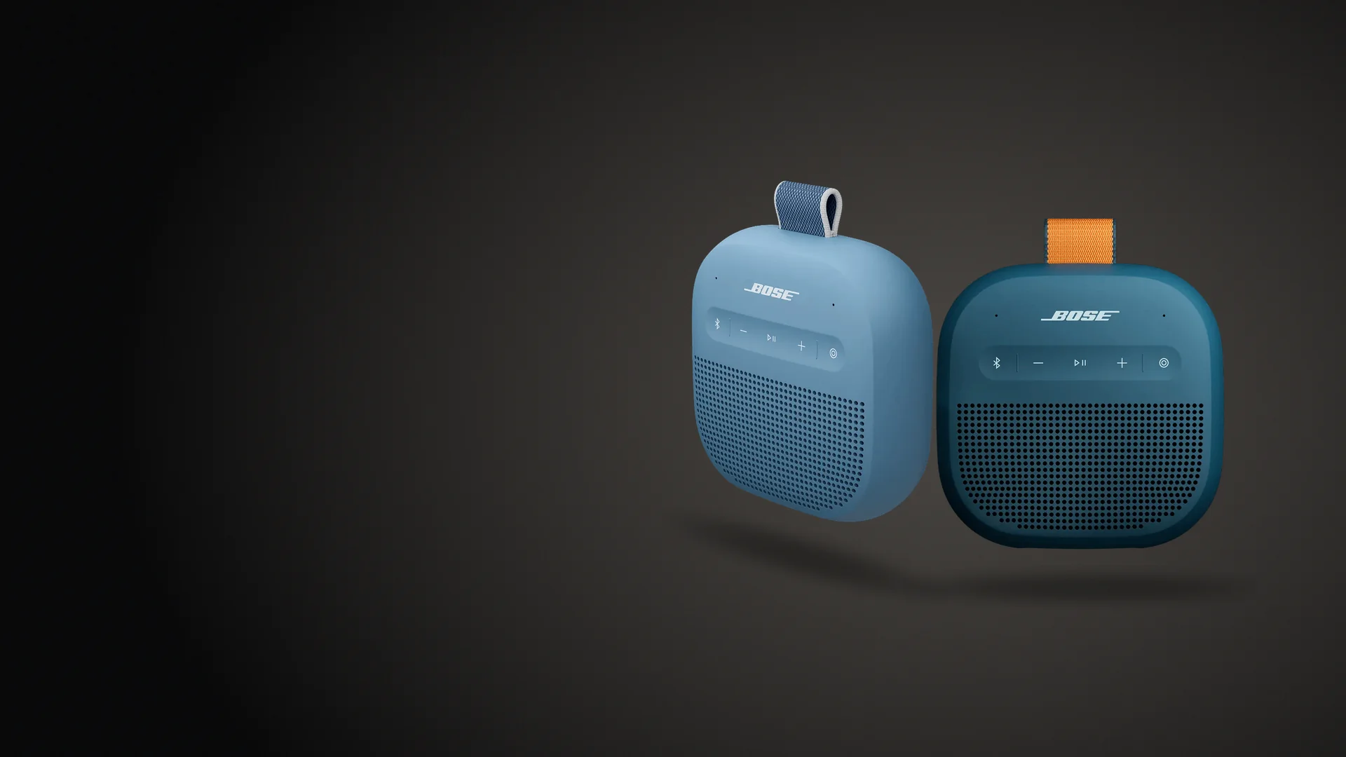 Dos Bose SoundLink Micro (2.ª generación), azul atardecer y azul crepúsculo