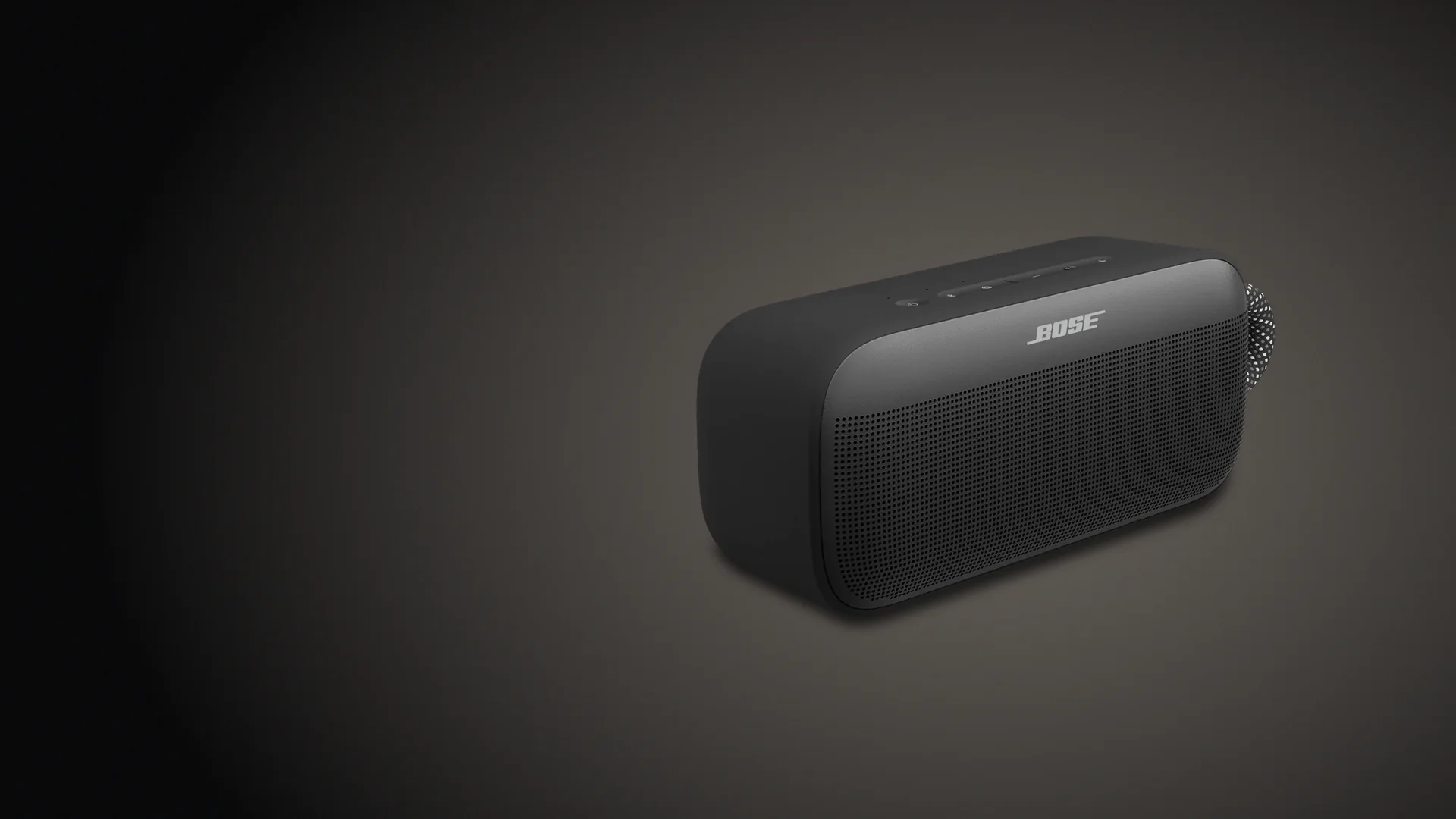 Parlante Bose SoundLink Plus negro con su correa de soga