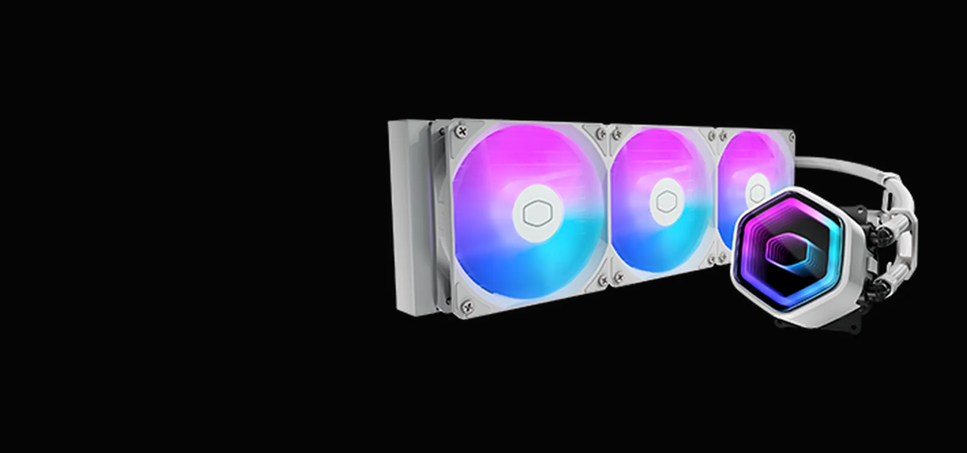 Refrigeración líquida Cooler Master MasterLiquid Core II 360 blanca con tres ventiladores ARGB