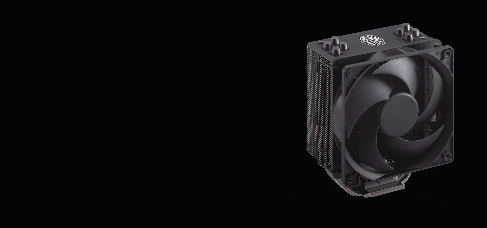 Cooler de CPU por aire Cooler Master Hyper 212 Black Edition, vista en perspectiva