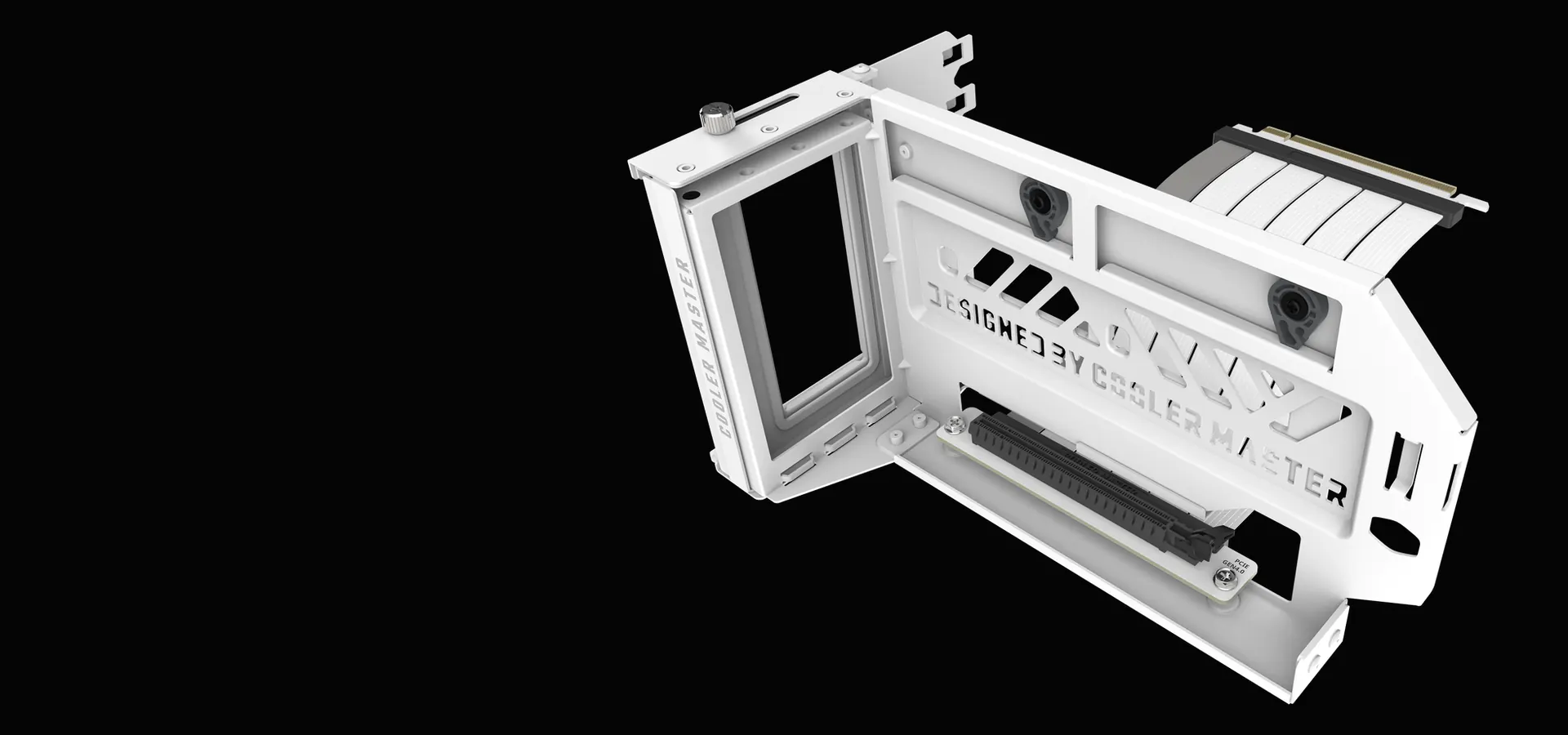 Kit soporte vertical de placa de video Cooler Master V3 blanco con cable riser PCIe 4.0