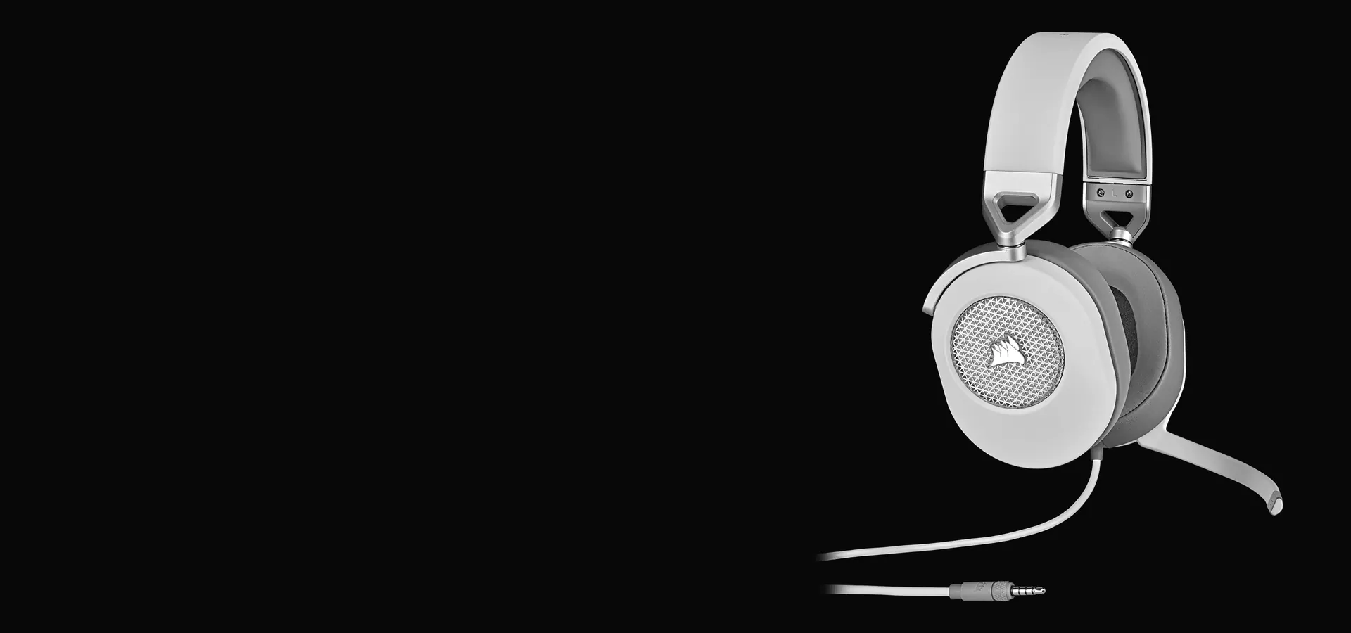 Auriculares gamer con cable Corsair HS65 SURROUND blancos con micrófono