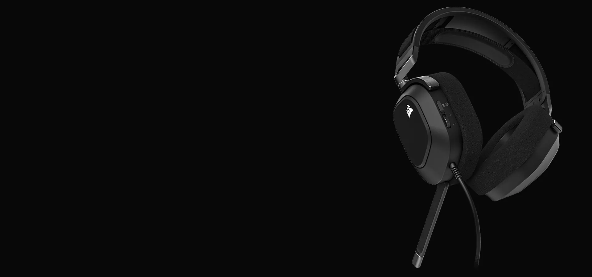 Auriculares gamer con cable Corsair HS80 RGB USB carbón con micrófono