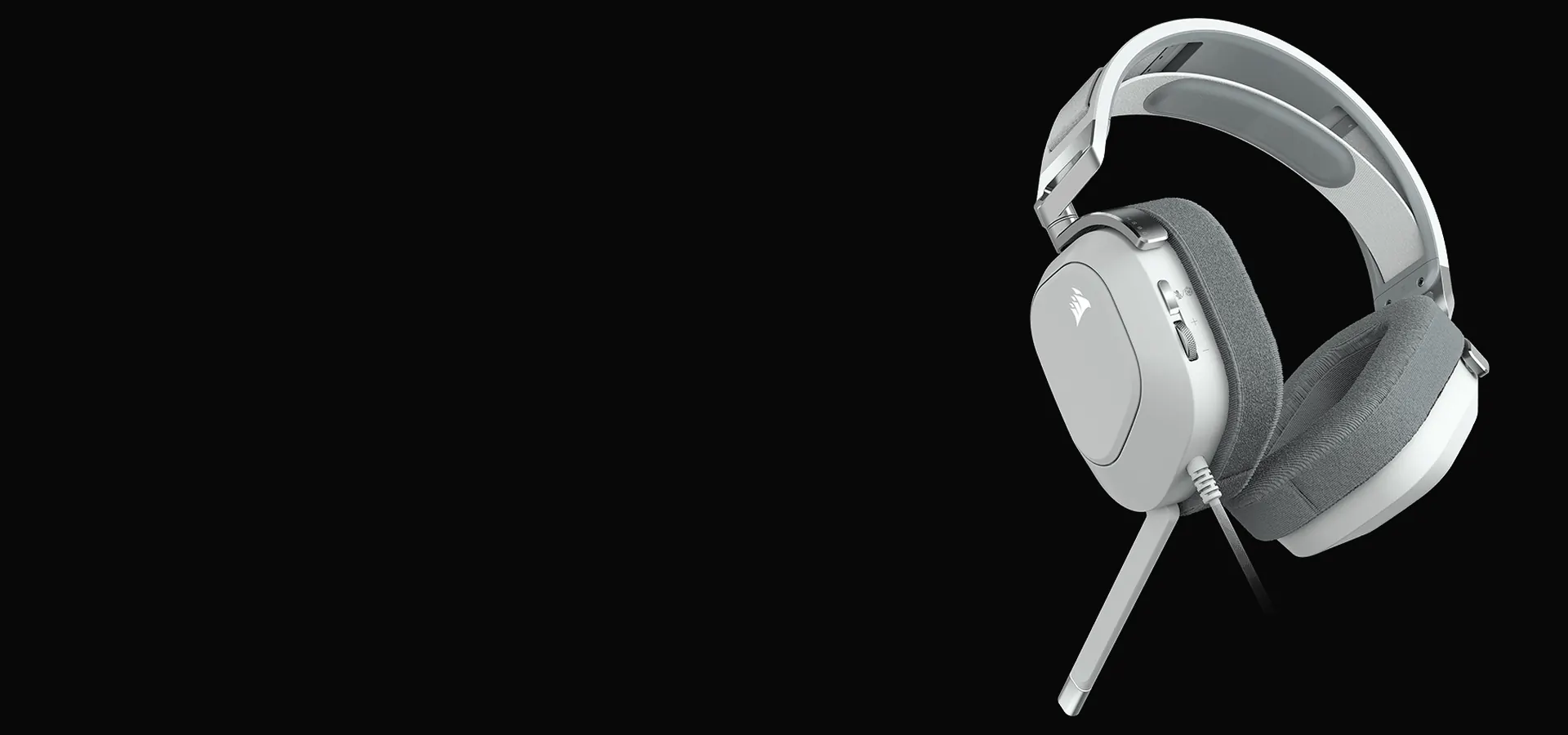 Auriculares gamer con cable Corsair HS80 RGB USB blanco con micrófono