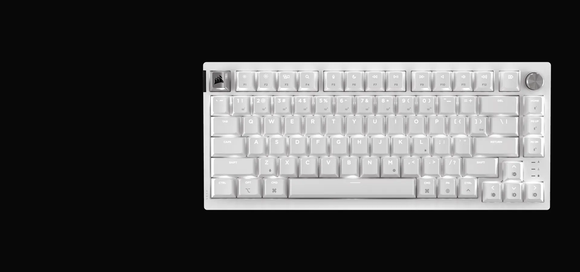 Teclado mecánico inalámbrico Corsair K65 PLUS WIRELESS 75 % blanco (Frost White)