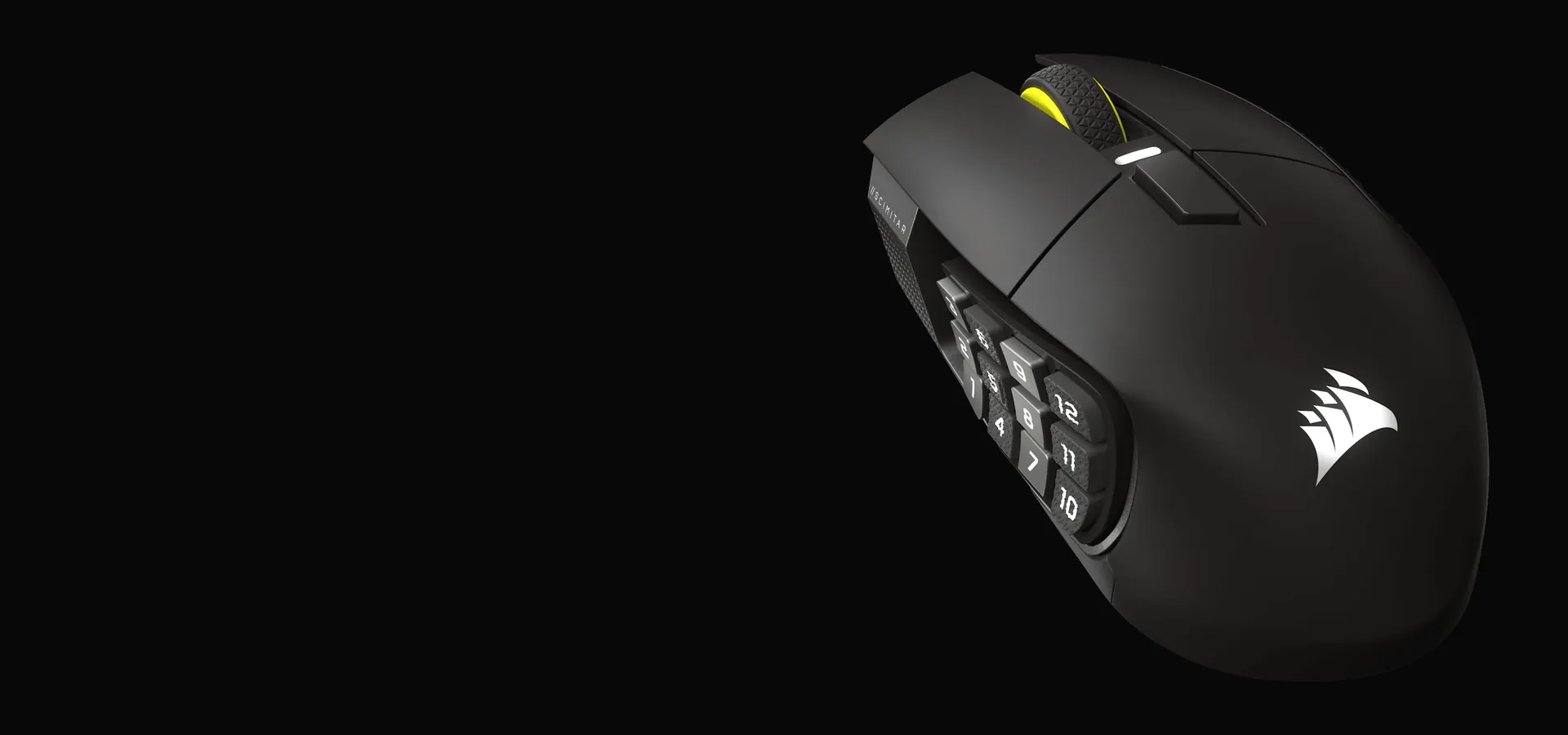 Mouse inalámbrico MMO Corsair SCIMITAR ELITE WIRELESS SE gris metálico con el panel lateral de 12 botones