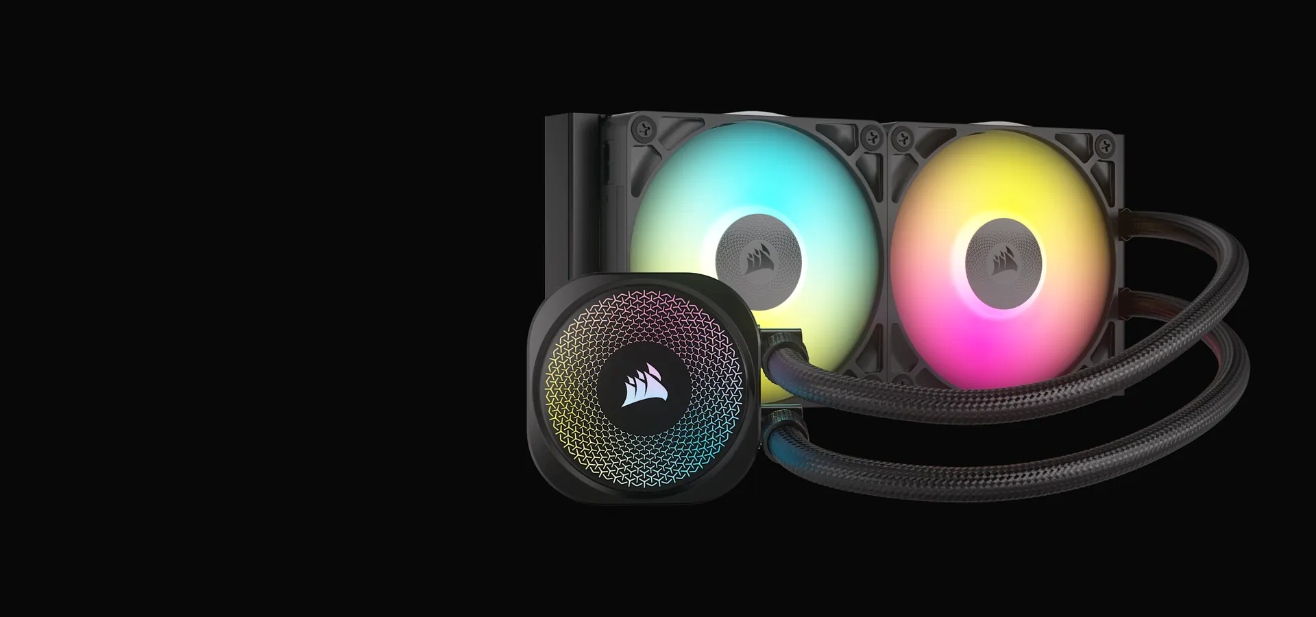 Refrigerador líquido Corsair iCUE LINK TITAN 240 RX RGB con dos ventiladores RX120 RGB