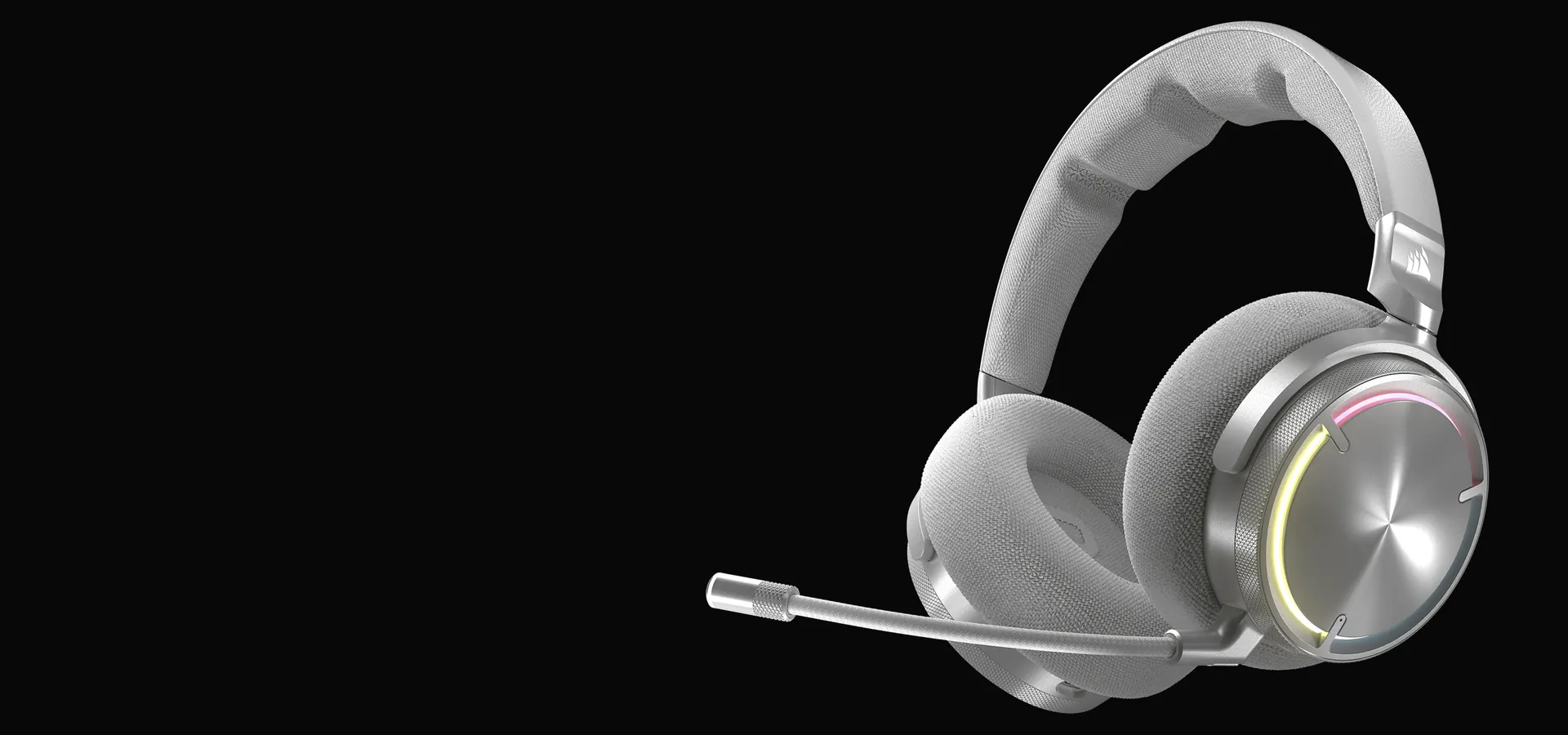 Auricular inalámbrico Corsair VIRTUOSO MAX WIRELESS plata con micrófono