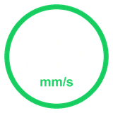 Velocidad máxima de 250 mm/s