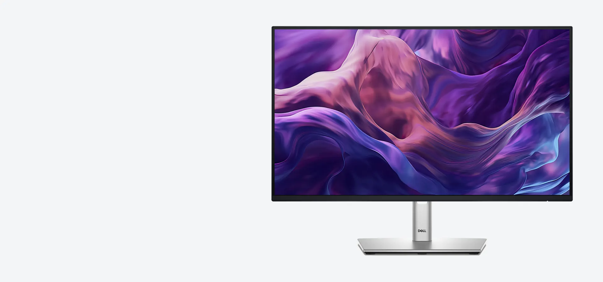 Monitor Dell Pro 24 Plus P2425H con base plateada, visto de frente