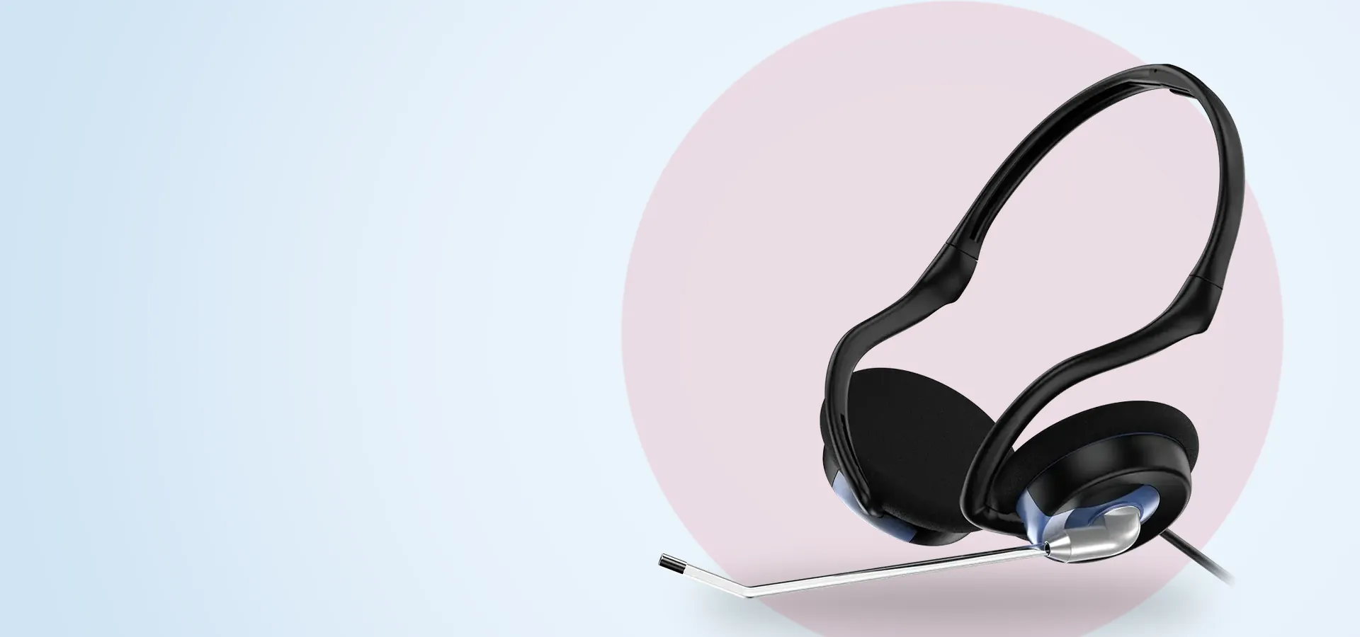 Auriculares plegables Genius HS-300N con banda trasera y micrófono móvil, en negro