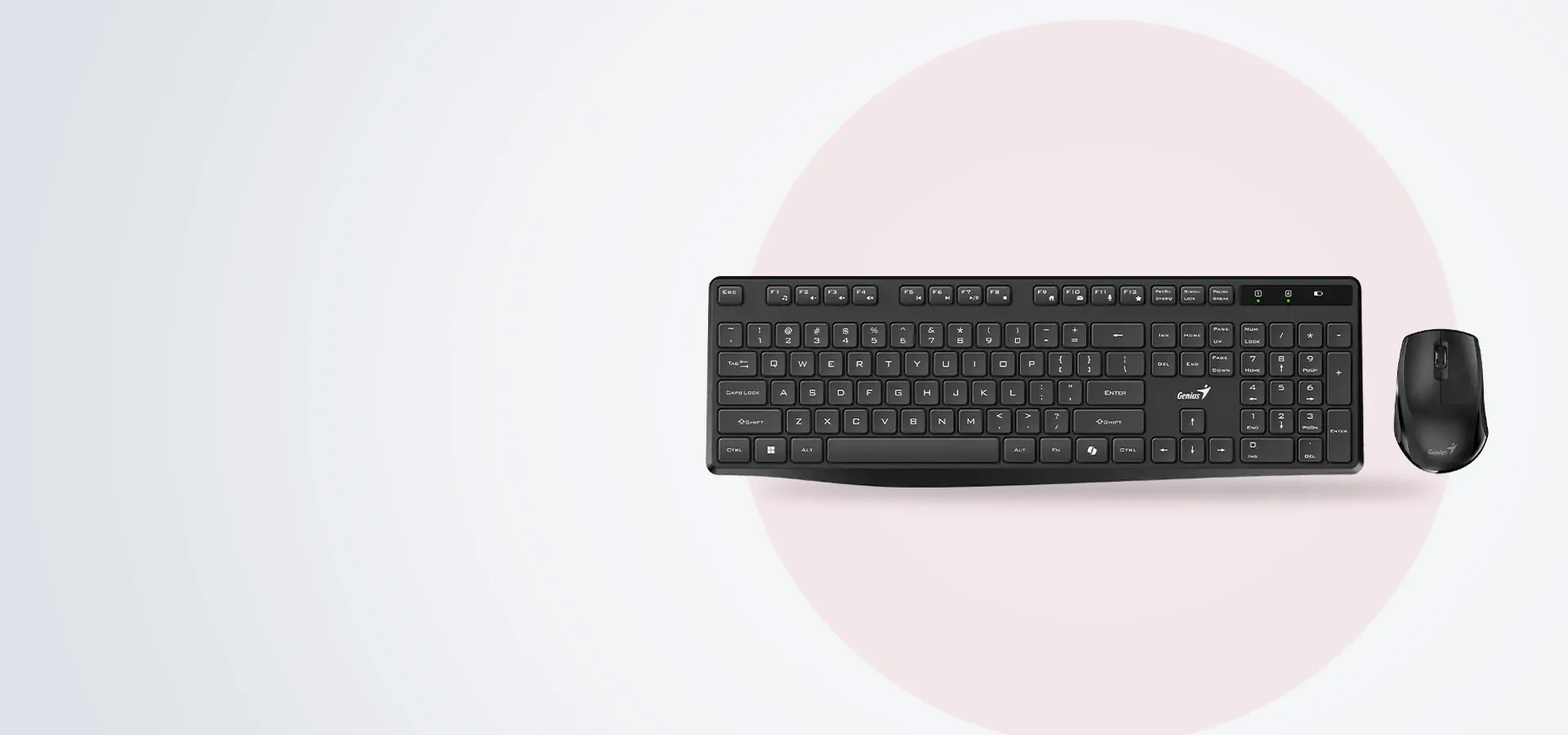 Combo de teclado y mouse inalámbricos silenciosos Genius KM-8206S, en negro