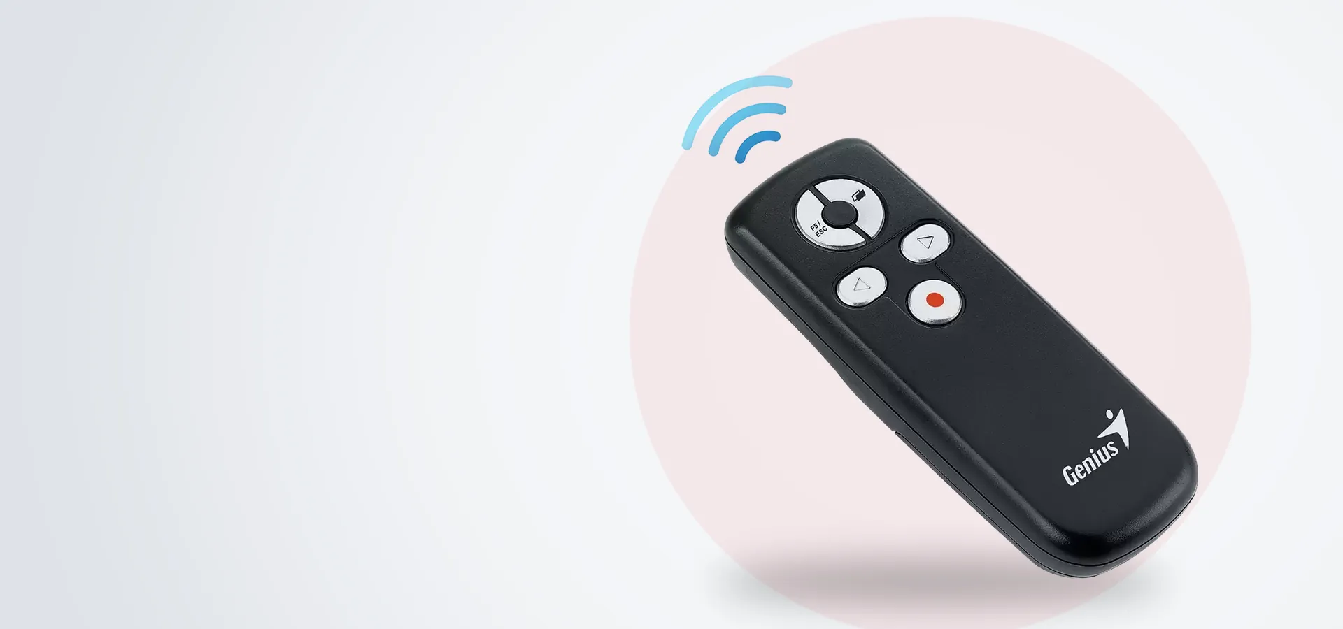 Presentador inalámbrico con puntero láser Genius Media Pointer 100, negro
