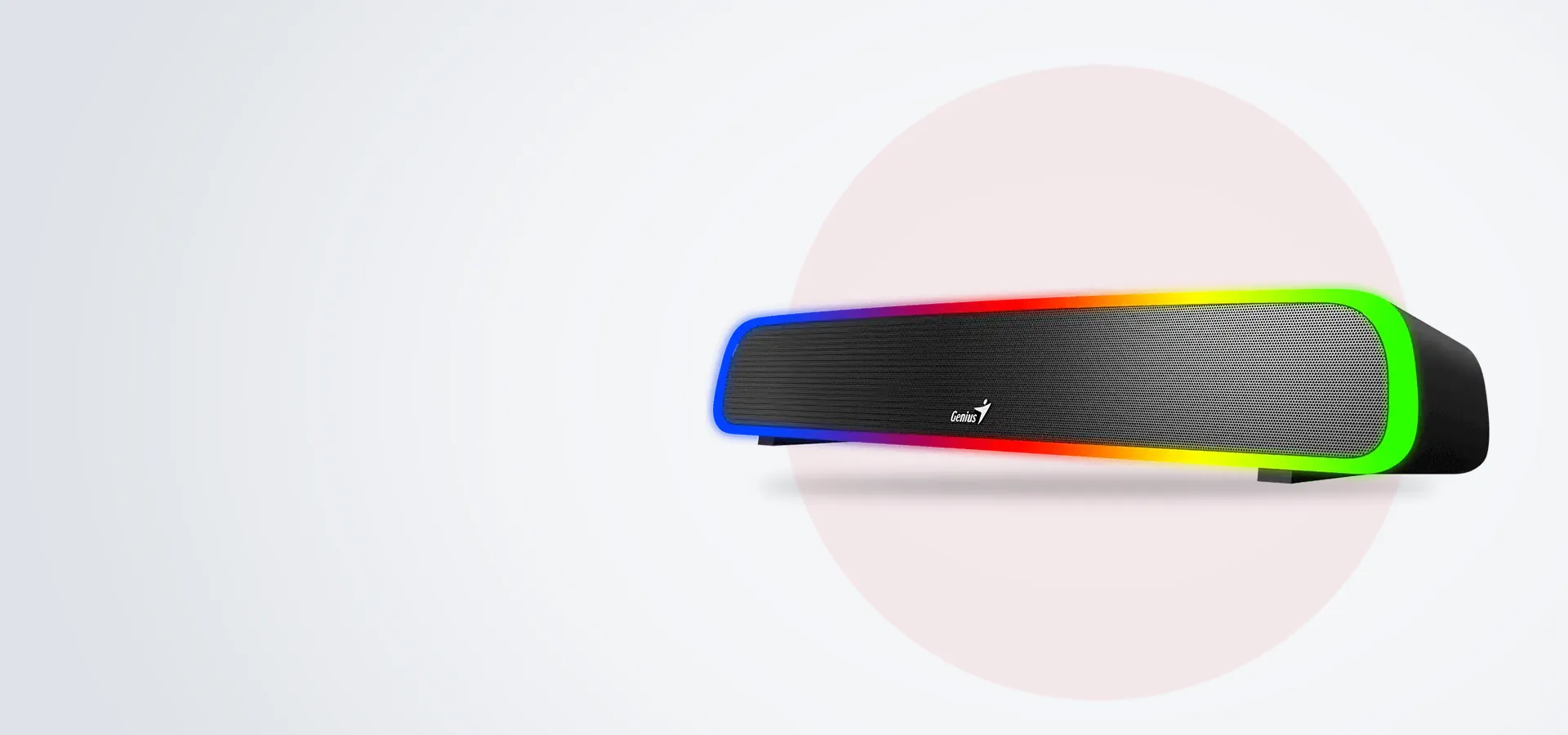 Barra de sonido Genius USB SoundBar 200BT negra con iluminación RGB