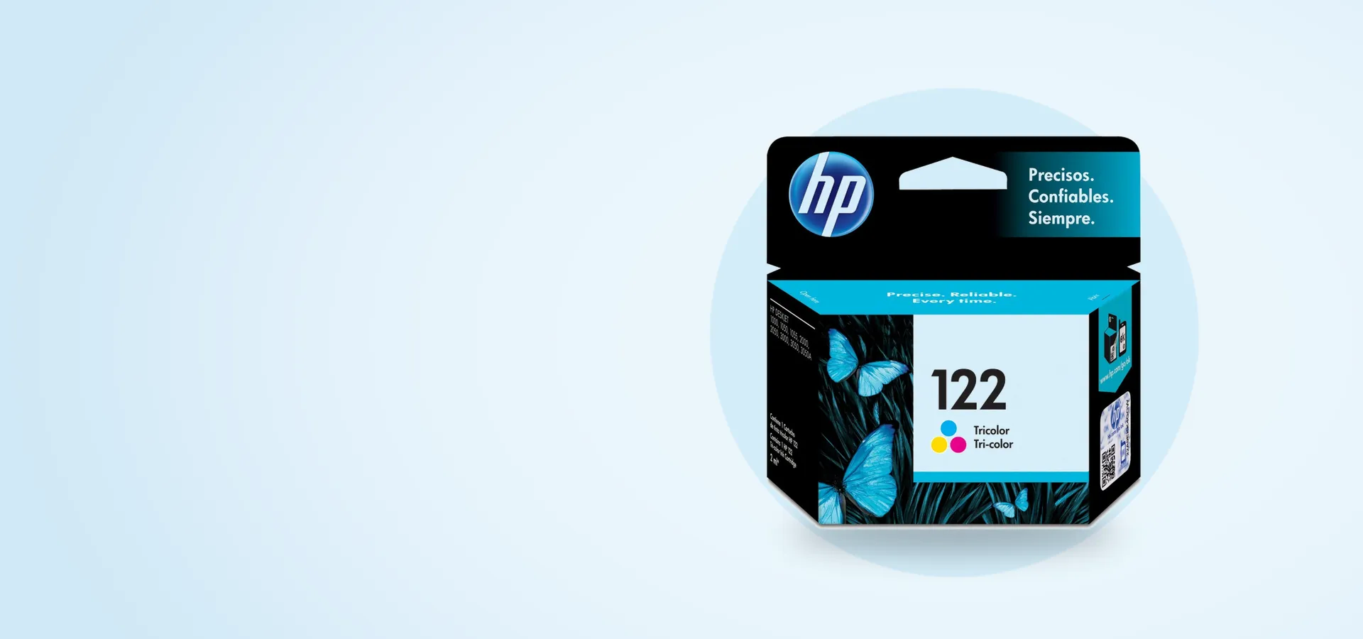 Caja del cartucho de tinta original HP 122 tricolor