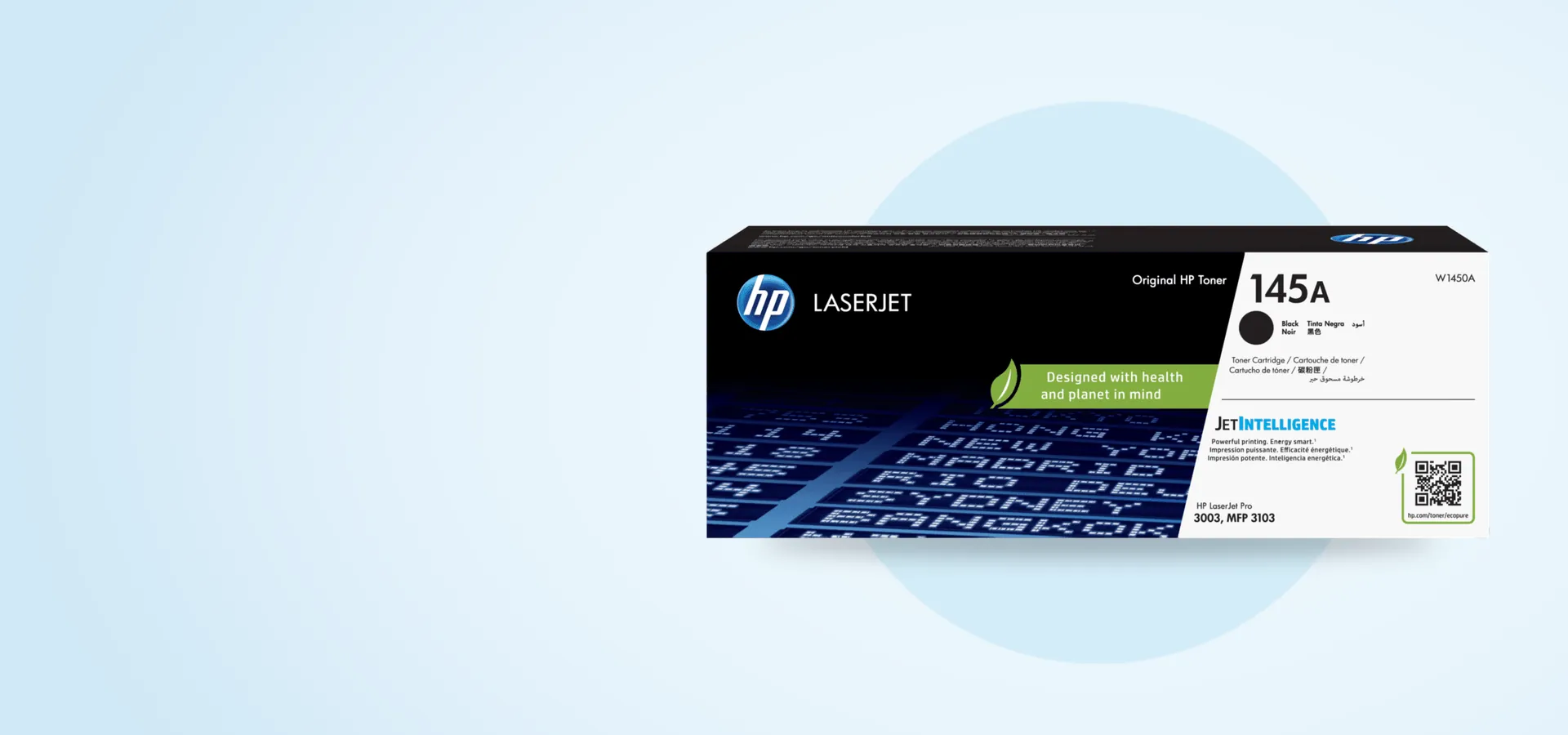Caja del cartucho de tóner original HP 145A negro LaserJet