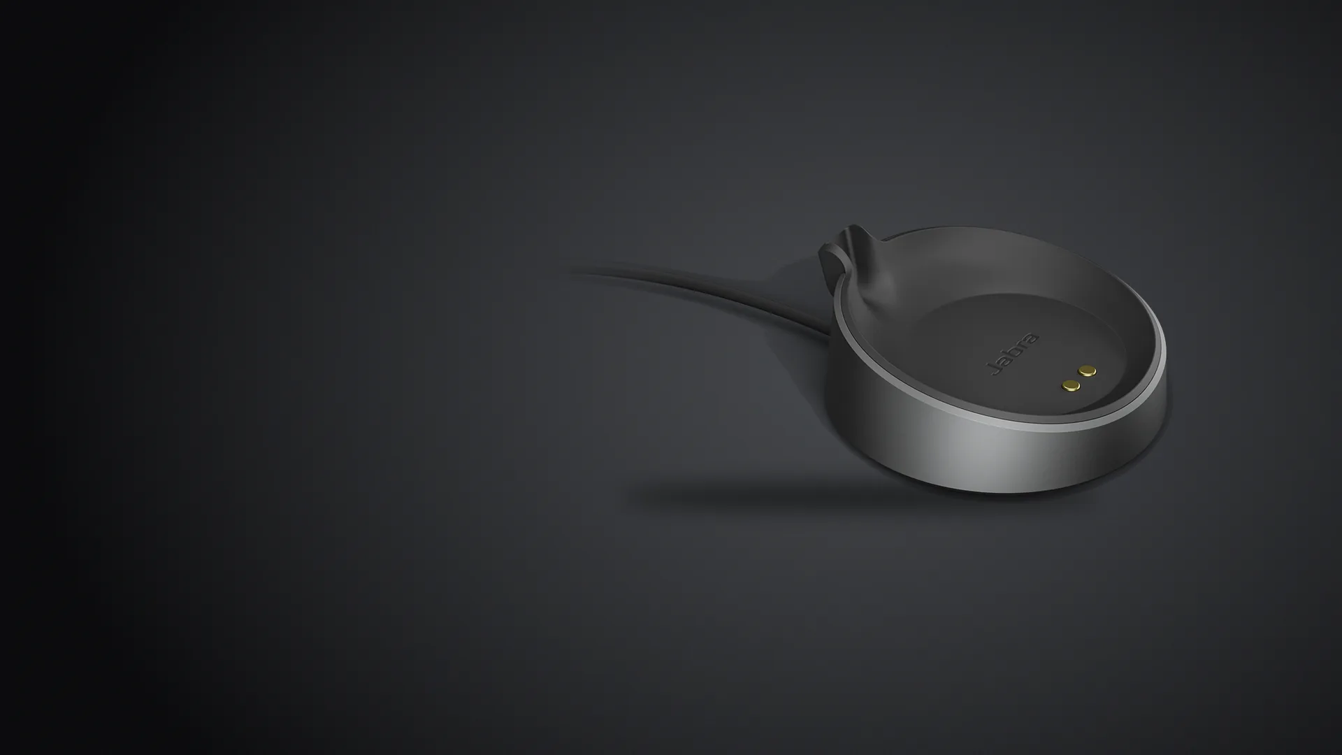 Base de carga Jabra Evolve2 75 negra con su cable USB-A