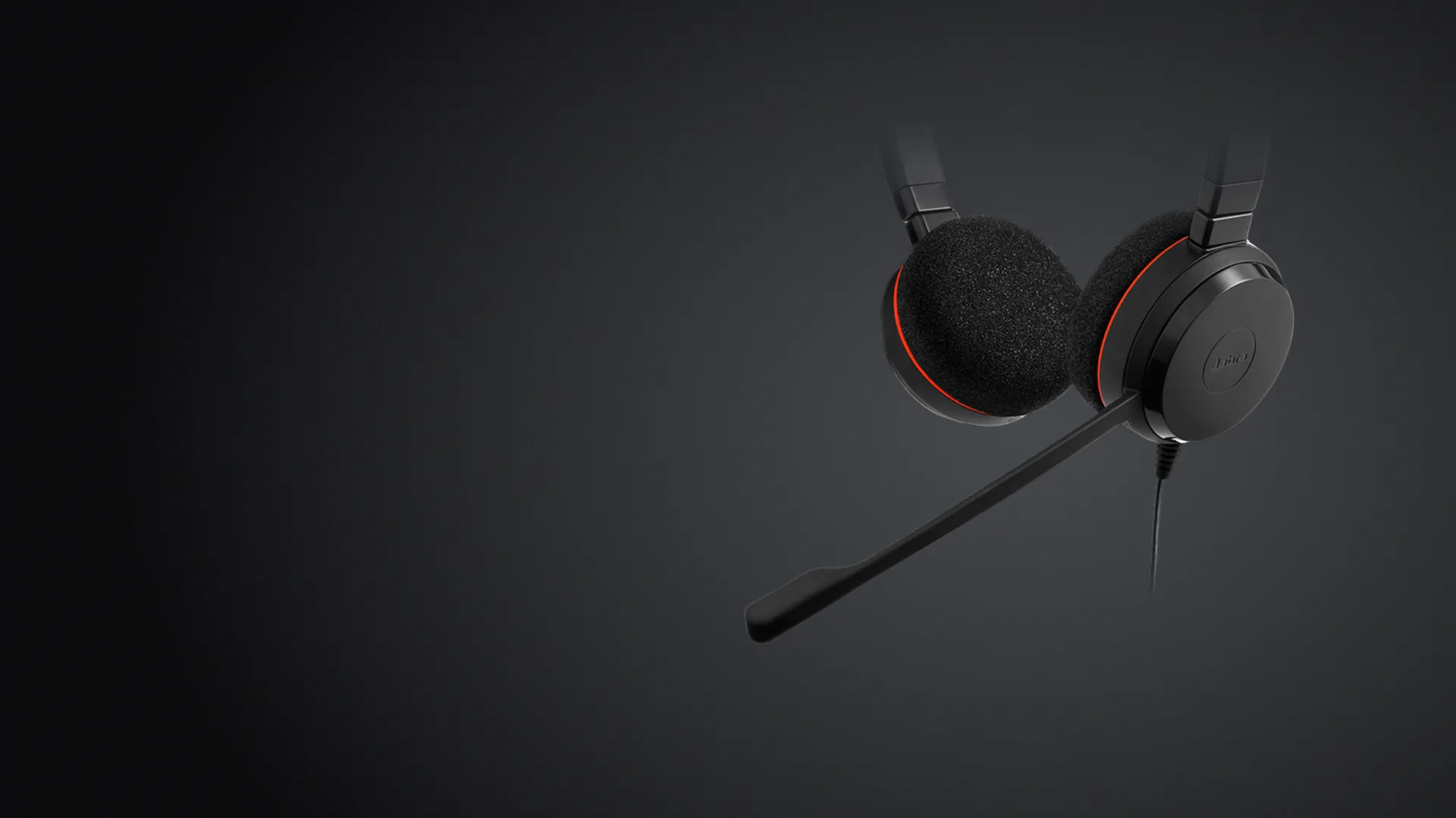 Copas de espuma y micrófono boom del Jabra Evolve 20