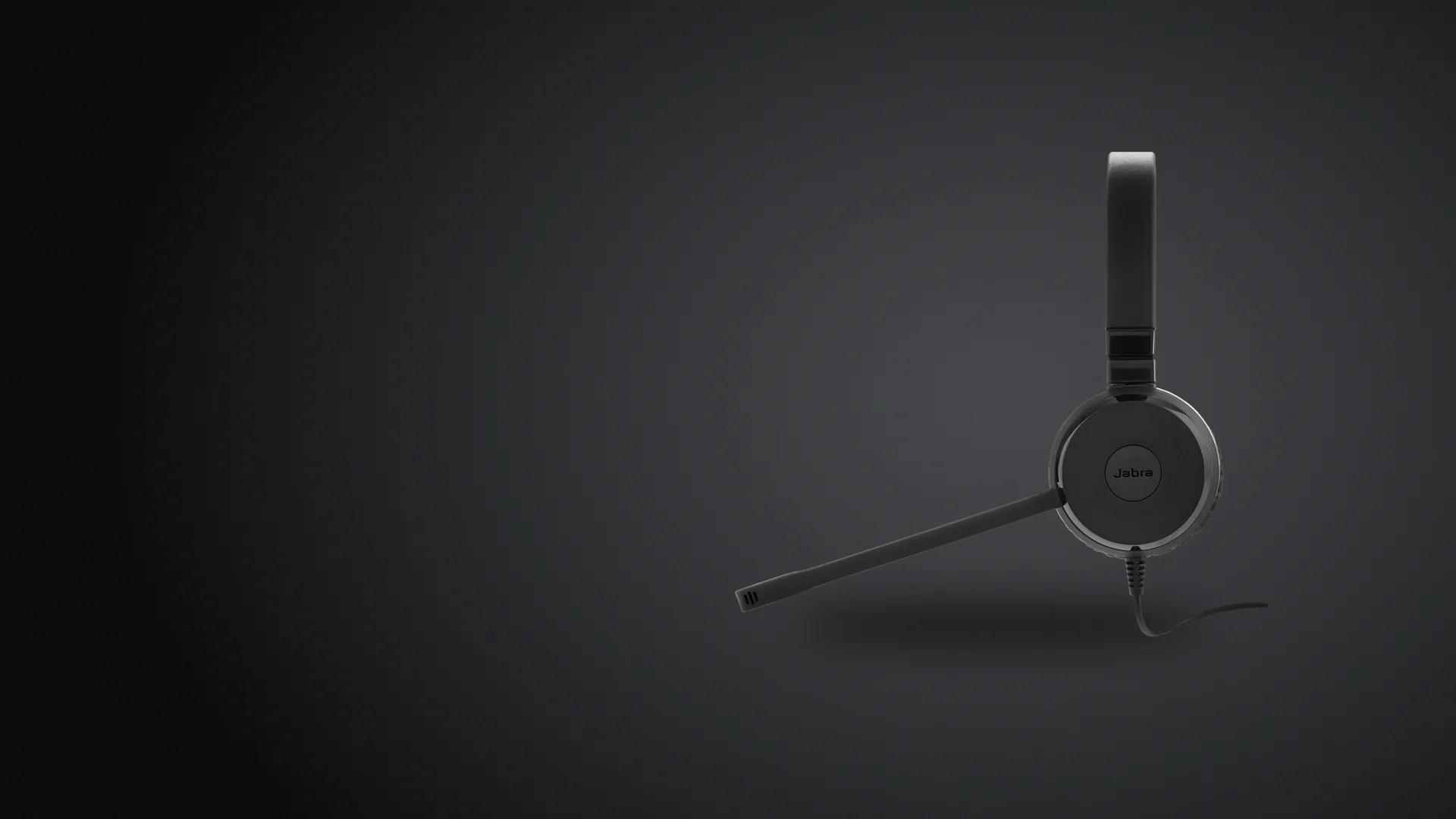 Jabra Evolve 30 II visto de costado, con el micrófono boom