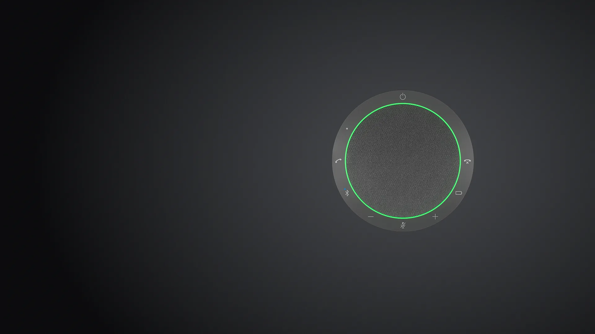 Jabra Speak2 55 visto desde arriba con el anillo de luz encendido