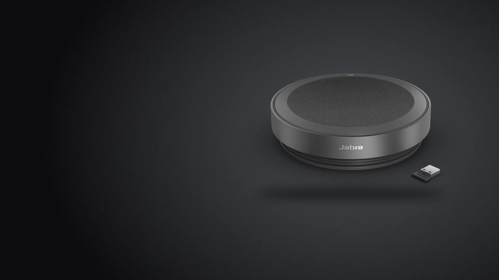 Jabra Speak2 75 gris oscuro con el adaptador Jabra Link USB-A