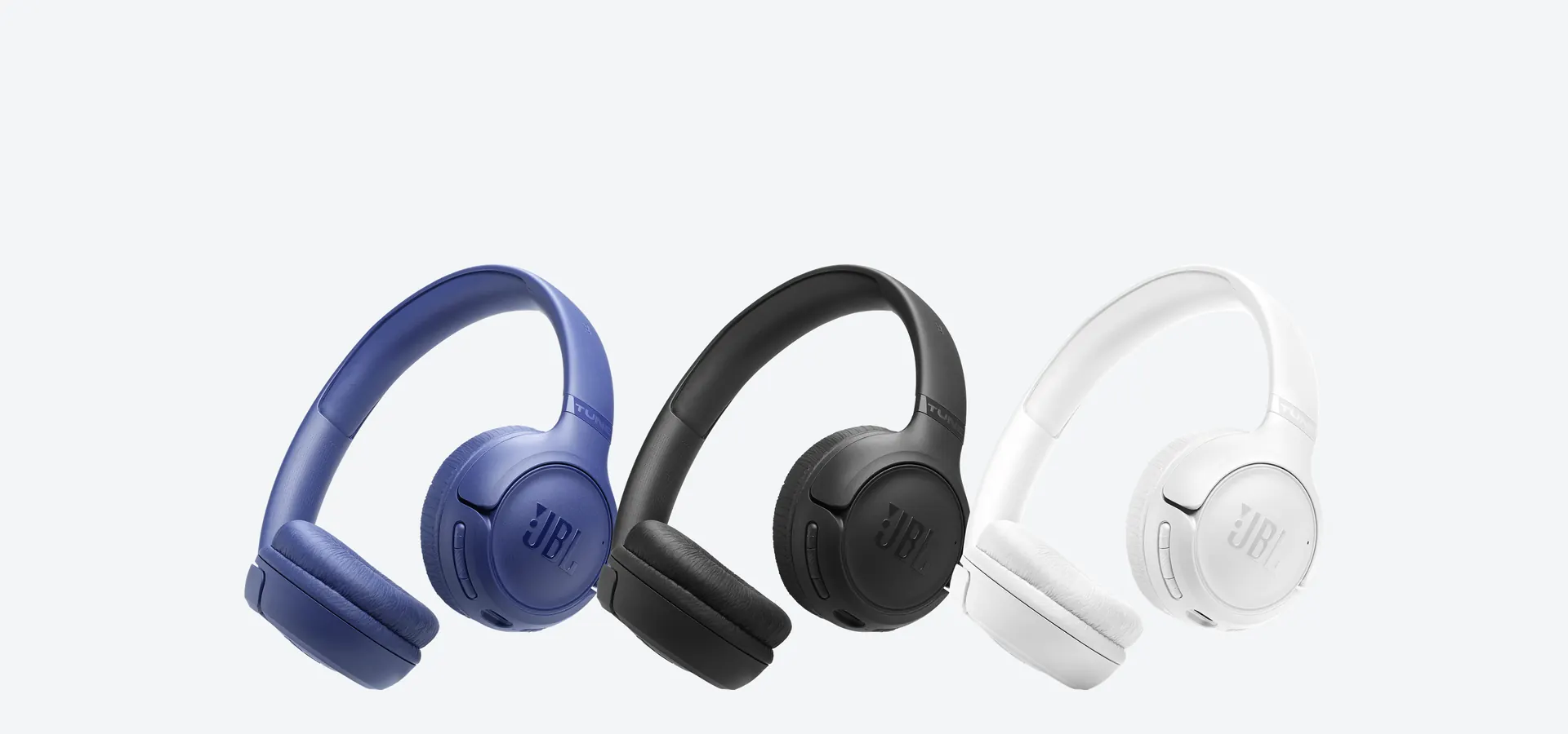Auriculares JBL Tune 530BT en azul, negro y blanco