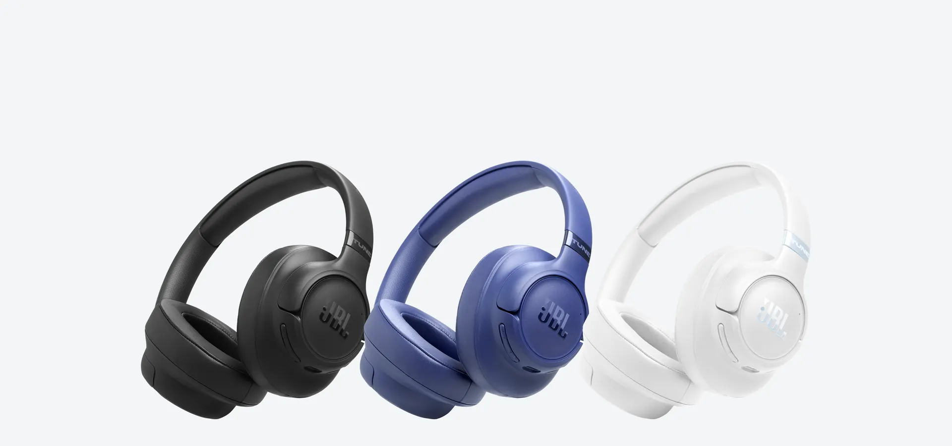 Auriculares JBL Tune 780NC en negro, azul y blanco