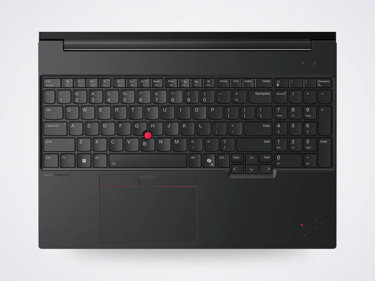 Teclado de la ThinkPad E16 Gen 3 con bloque numérico, visto desde arriba