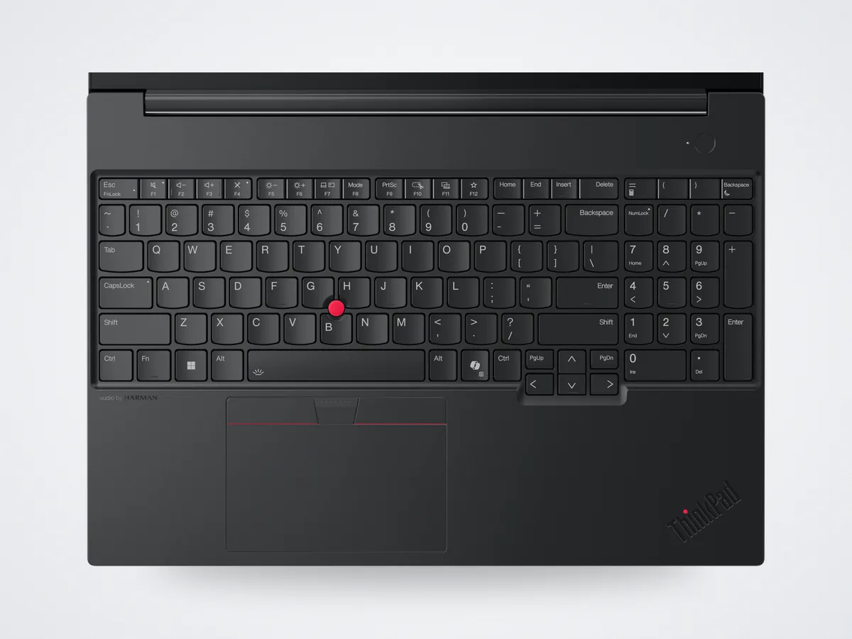 Teclado de la ThinkPad E16 Gen 3 con bloque numérico, visto desde arriba