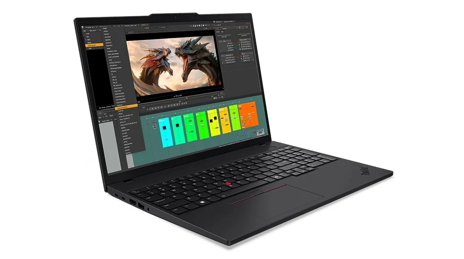 ThinkPad P16s Gen 4 con un programa de edición gráfica en pantalla